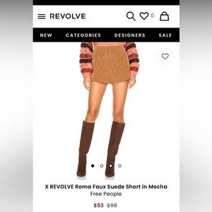 X Revolve Free People Suede Shorts
